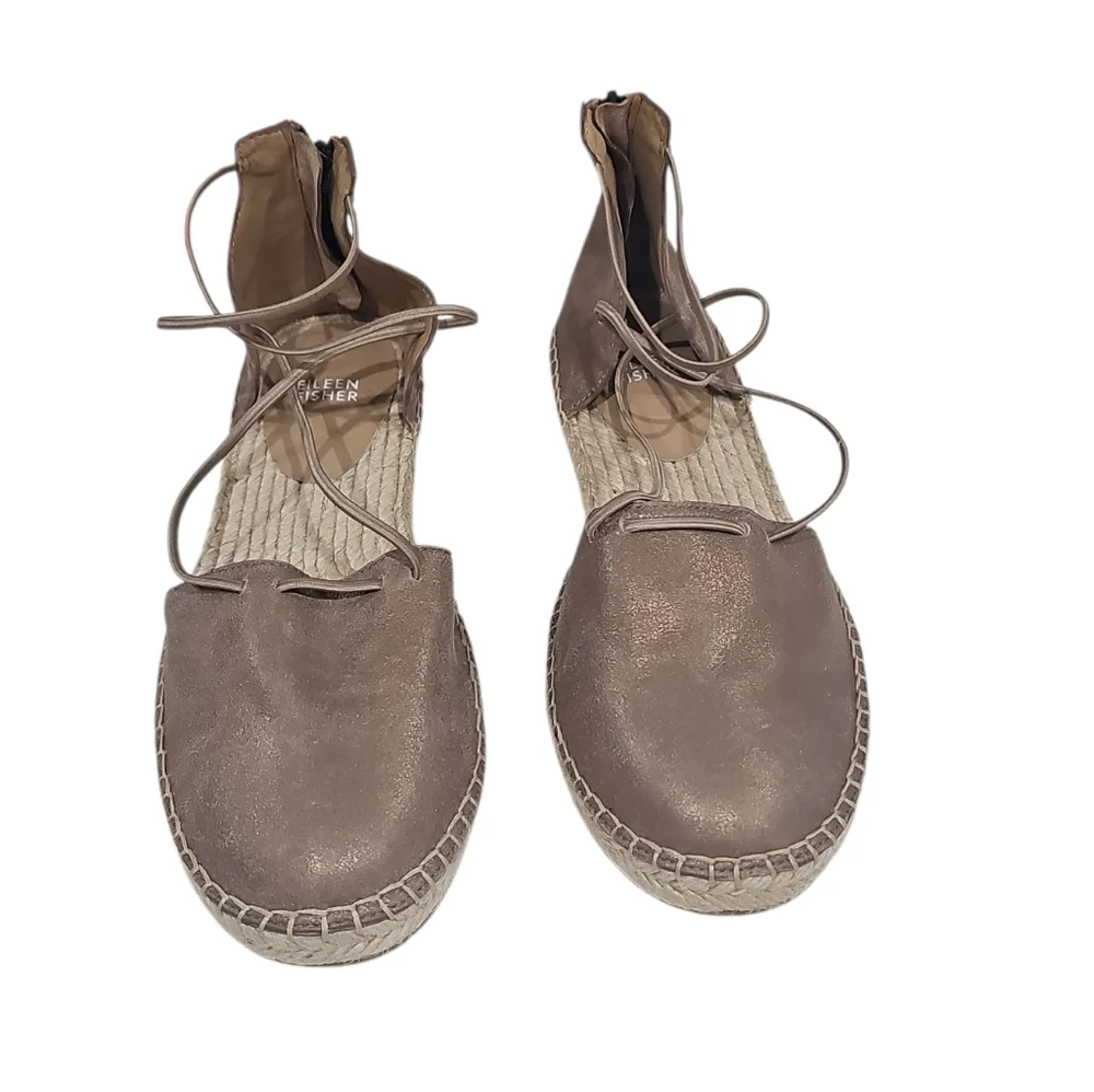 Eileen Fisher Lace Espadrille (Women) Platinum Sz 10 NWT